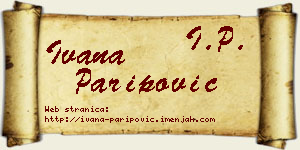 Ivana Paripović vizit kartica